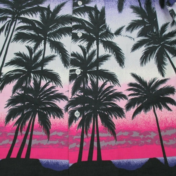 Vintage Windswept Bahamas Mens Purple Hawaiian - Picture 3 of 8
